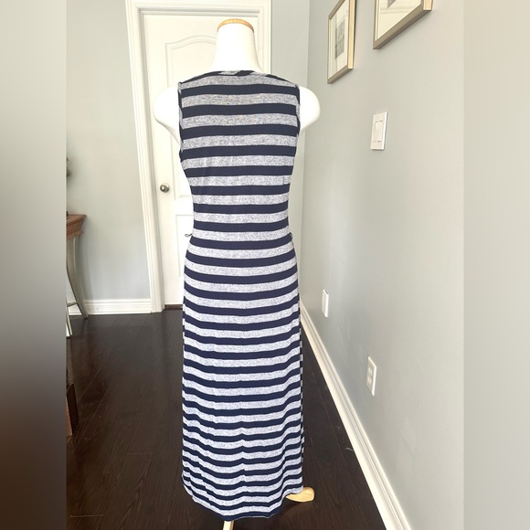 JACOB Striped Sleeveless Jersey Maxi Dress with Hi-Lo Hem - Sz M - Picture 6 of 9